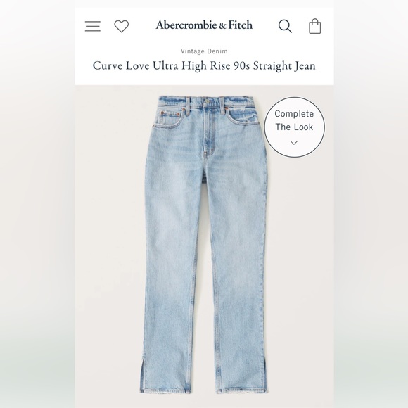 Abercrombie & Fitch Curve Love Ultra High Rise 90s Straight Jean (NWOT) - Picture 1 of 6